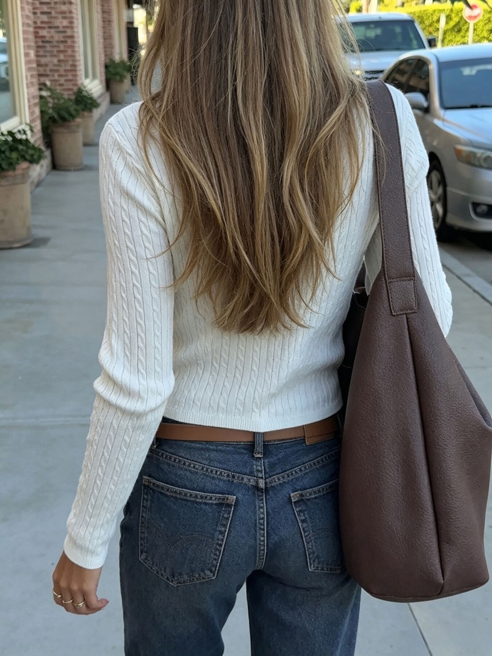 Cable-Knit Button-Down Cardigan - Picture 4 of 5